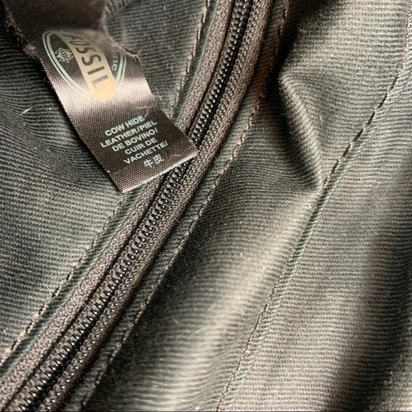 Fossil All Leather Crossbody Messenger Bag Flap Zip Around Expandable Colorblock - Picture 8 of 14